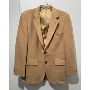 Vtg Fashion 100% Mongolian Camel Hair Blazer Jacket Mens Chest 40/42